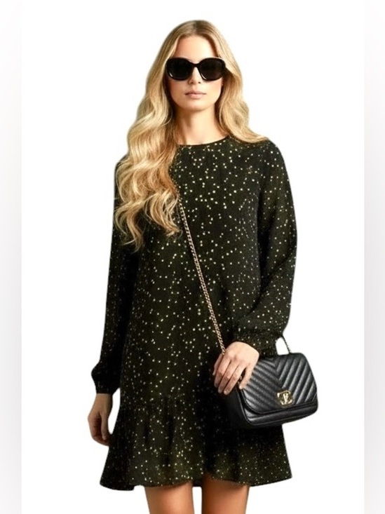 Theory Dresses & Skirts - Theory Silk Chiffon Star Print Puff Sleeve Flounce Dress Women’s Size 4